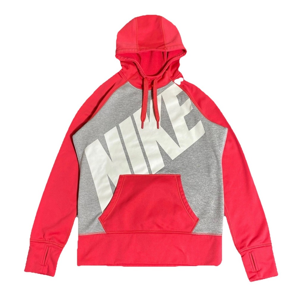 Nike Hoodie Women Medium Pink Therma-Fit Sweatshirt Performance Athletic Gym Run